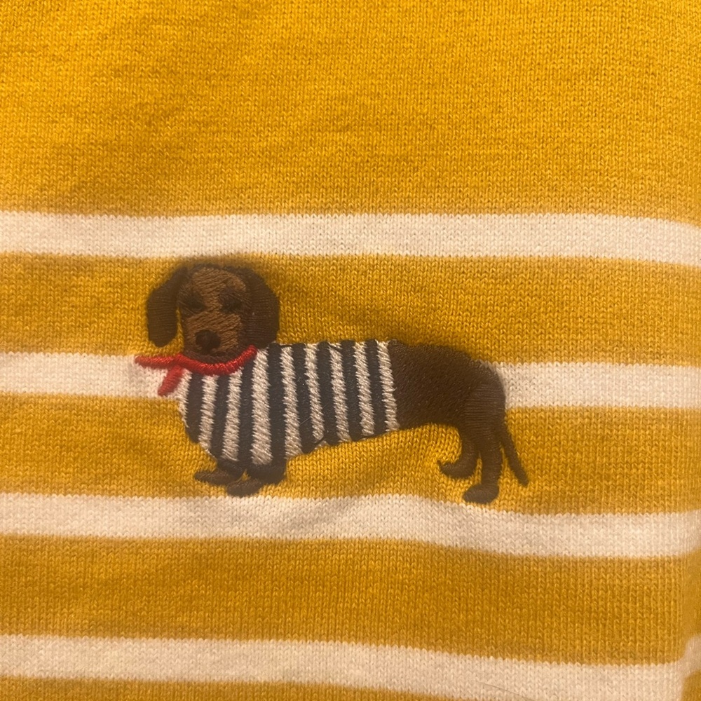Joules women’s Mustard and White Striped Long Sleeve Sweater - Picture 3 of 5